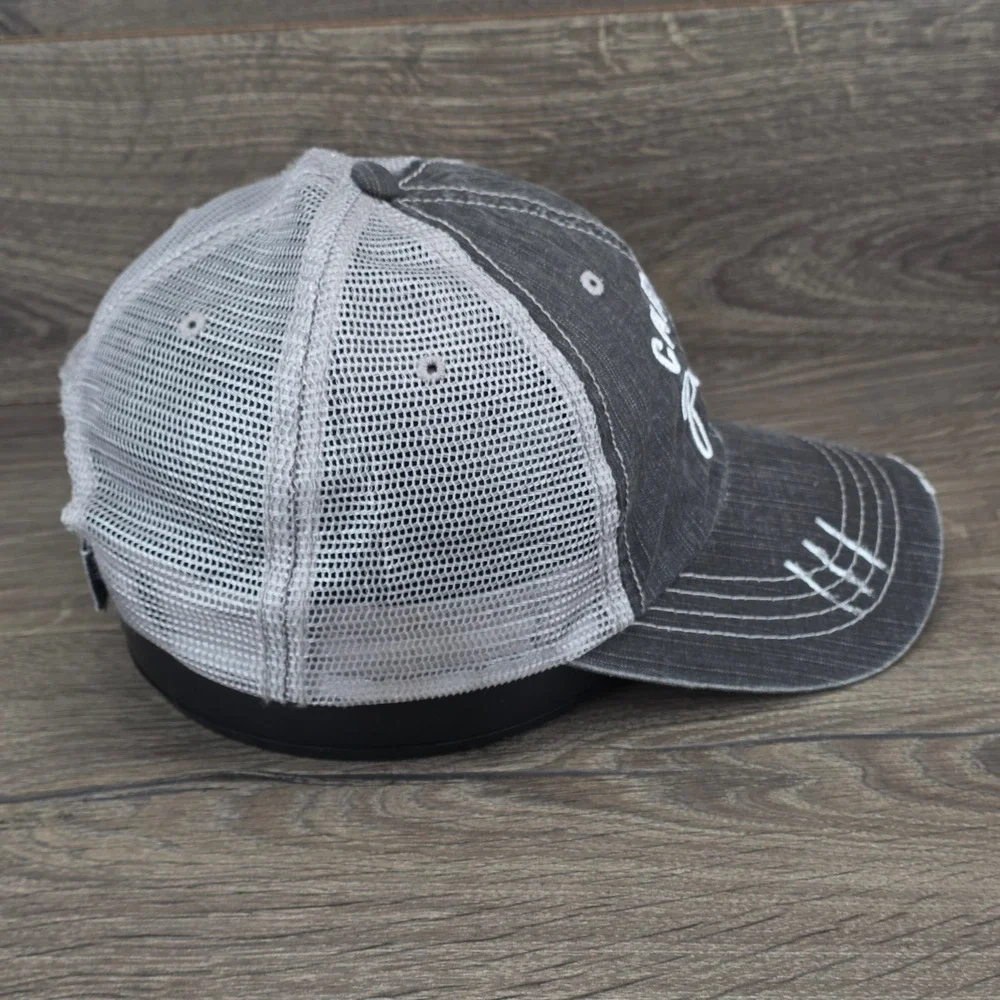 Carpool Queen Hat Cap Womens Strap Back Grey Distressed Trucker Lifestyle